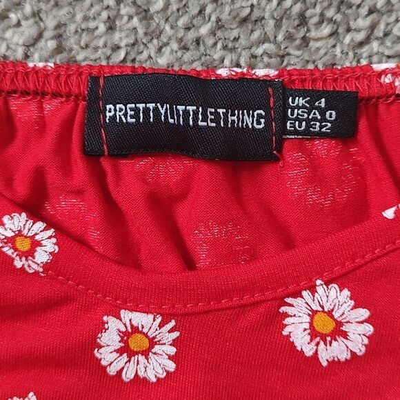 PrettyLittleThing Women's Size 0 Red Floral‎ Jersey Split Cami Midi Dress - Picture 12 of 14